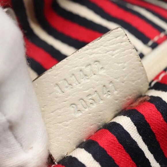 GUCCI Abbey Tote Bag Canvas Navy Gold 141472 Auth - Picture 12 of 16